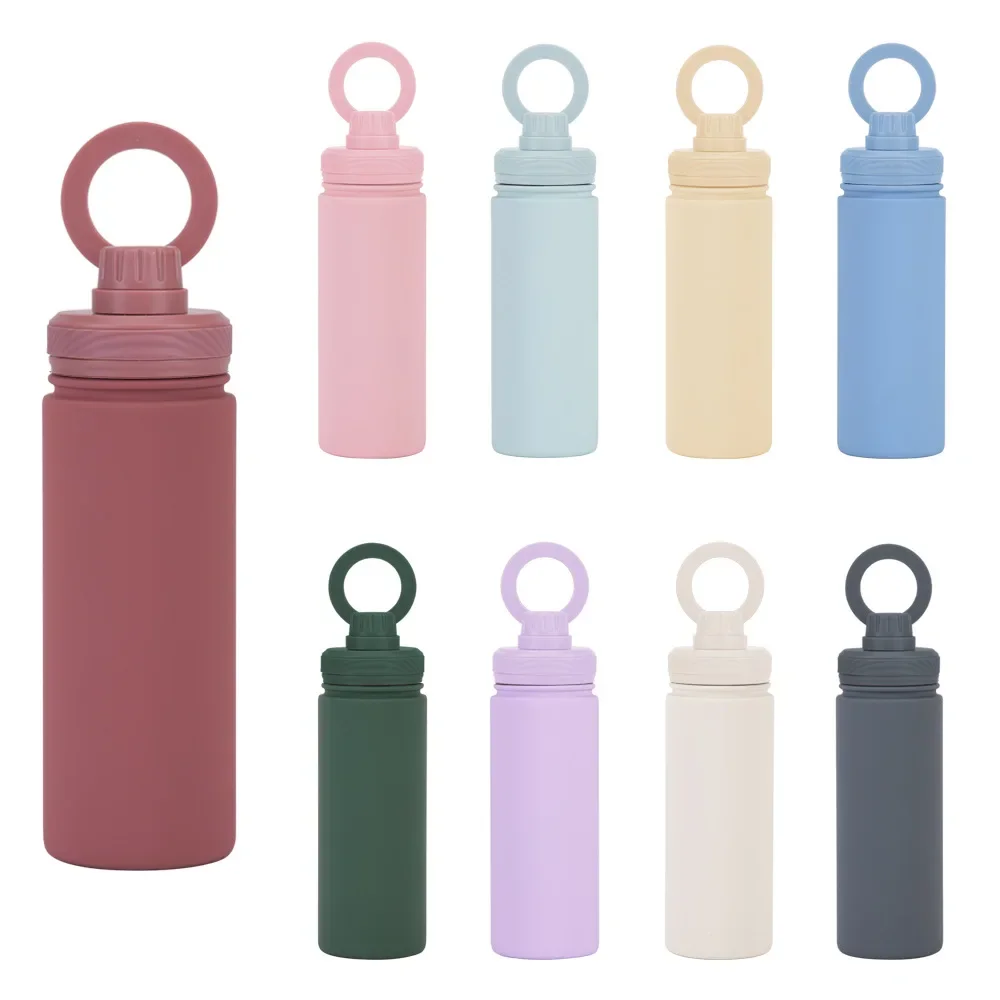 500ML Thermos Cup,Cellphone Magnetic Stand,Double Stainless Steel,Portable Handle,Protect Insulation And Cold,Sport Water Bottle