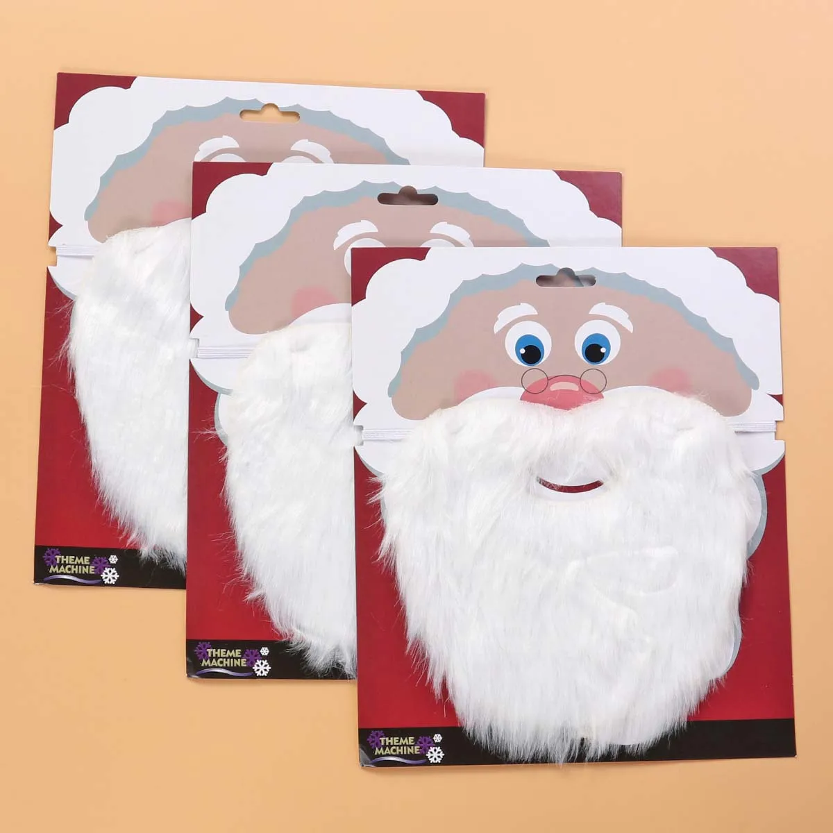 3pcs Christmas Santa Claus Beard White Fake Beard For Adults Kids Party Cosplay Festival Decoration Artificial Facial Hair