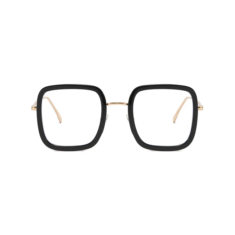 SHONEMES Square Eyeglasses Stylish Anti Blue Light Oversized Glasses Frame Optical Computer Eyewear for Men Women