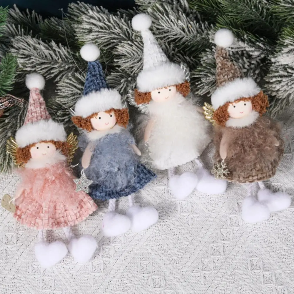 Ángel niña Navidad Ángel muñeca viejo muñeco de nieve adornos de gota juguete de peluche colgante regalo de fiesta colgante de árbol de Navidad