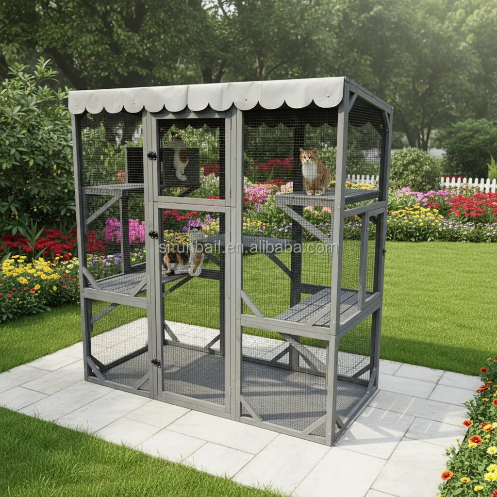 SDCH011-B Eco-friendly Outdoor Wooden Enclosure For Reptile Cage Chameleon Lizards Guanas Cage Cat House view 4