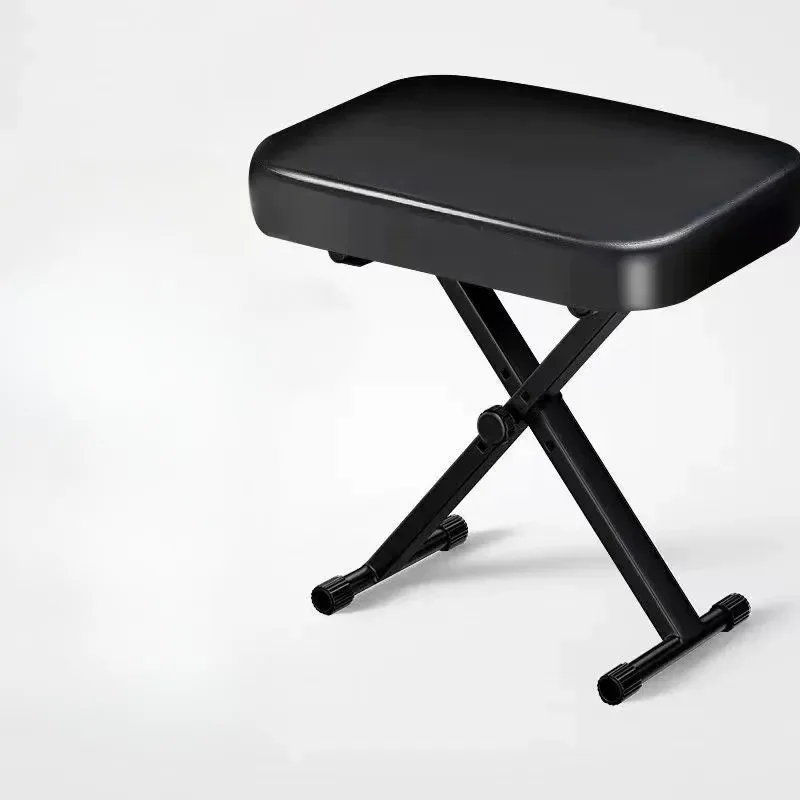 Folding X Piano Stool 4 Step Adjustable Height Keyboard Bench With Book Box Portable Locking Tripod Base Easy Dismantle Compact