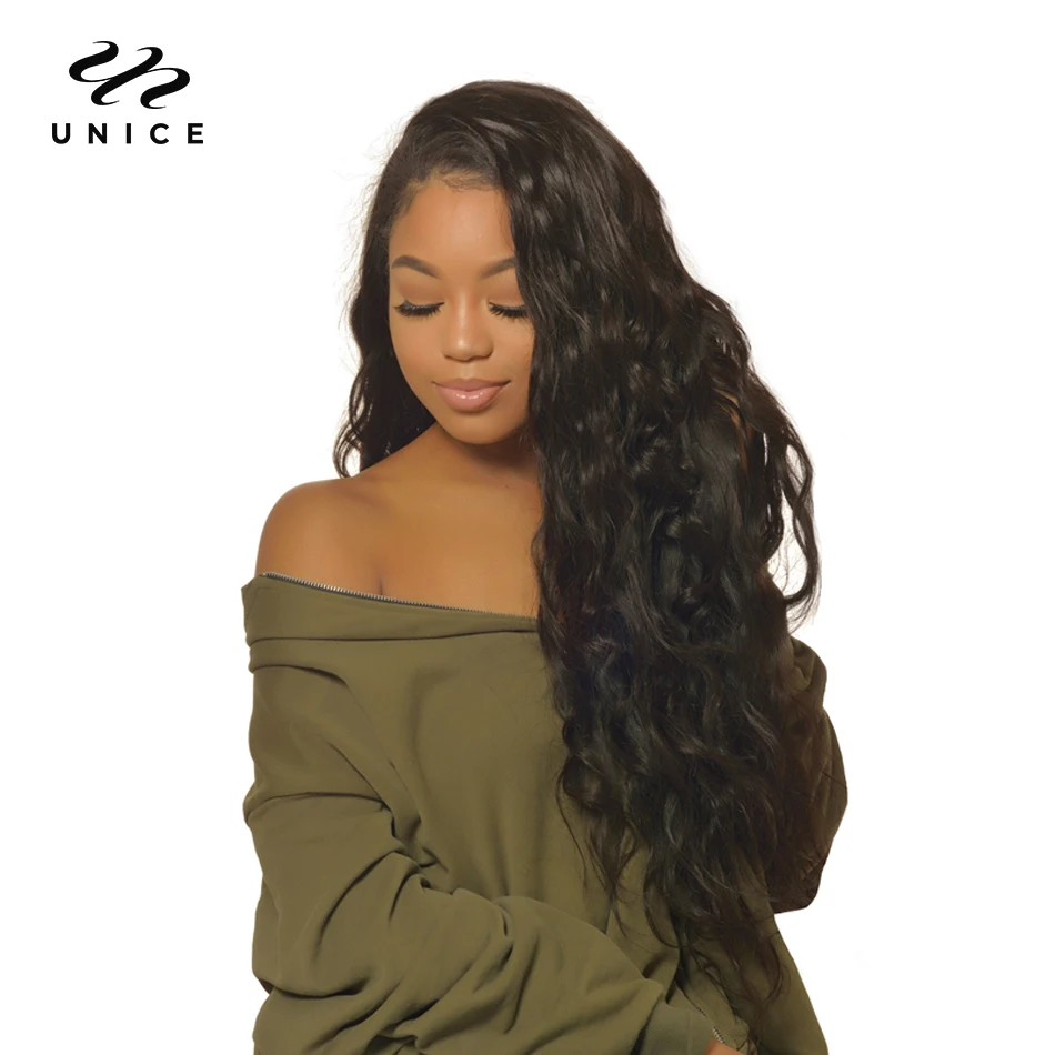 Unice Hair 3PCS Natural Wave Peruvian Hair Bundles 100% Human Hair Weaves 8\