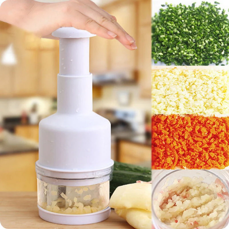 Manual Onion Chopper Stainless Steel Garlic Presser Food Crusher Cutter Meat Mincer Hand Press for Vegetable Kitchen Tool