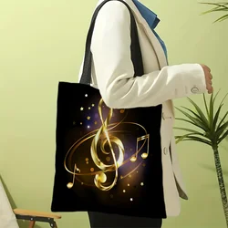 Gold Music Yuefu Printed Handbag, Casual And Interesting Shopping Bag Suitable For Casual Daily Travel And Work Tote Bag