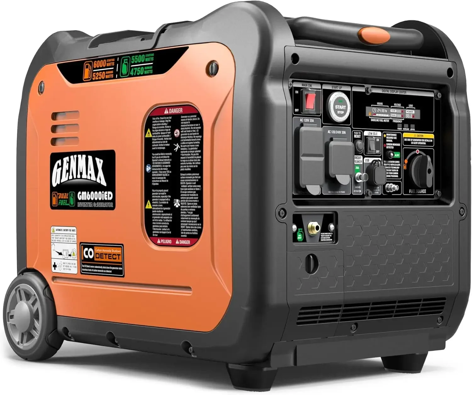 Portable Generator, 6000W Super Quiet Dual Fuel Portable Engine with Remote/Electric Start, Ultra Lightweight for Backup Home