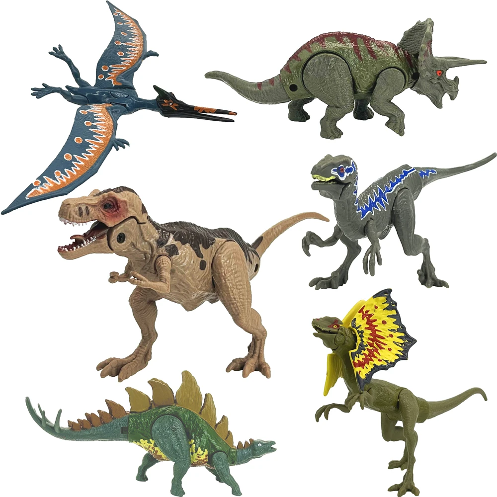 Dinosauri Jurassic Rex Velociraptor Stegosaurus Triceratops action figure animali modello decorazione collezione vacanze giocattolo per bambini