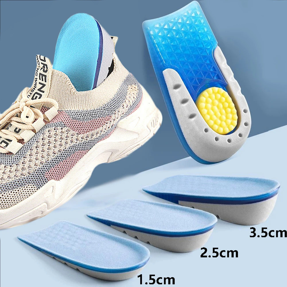 Silikon-Einlegesohlen zur Erhöhung der Körpergröße für Männer und Frauen, elastische Erhöhungsvorlagen, Gel-Einlegesohlen für Schuhe, Fersenlift, Schuhsohle – Detail 10