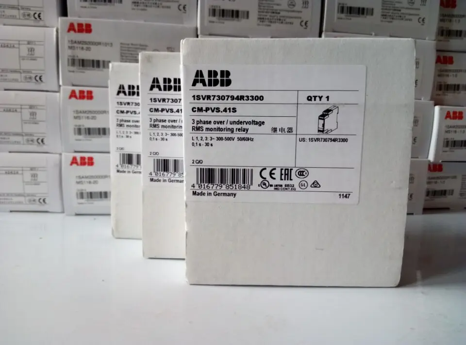 Original Genuine ABB Monitoring Relay CM-PVS.41S (overvoltage, Undervoltage, Phase Loss); 10102318