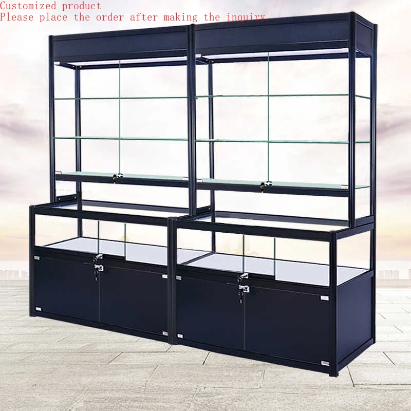 

Custom.Boutique L-Shaped Display Cabinet Cosmetics Counter Display Cabinet Handicraft Sample Display Case Cosmetics Glass Cabine