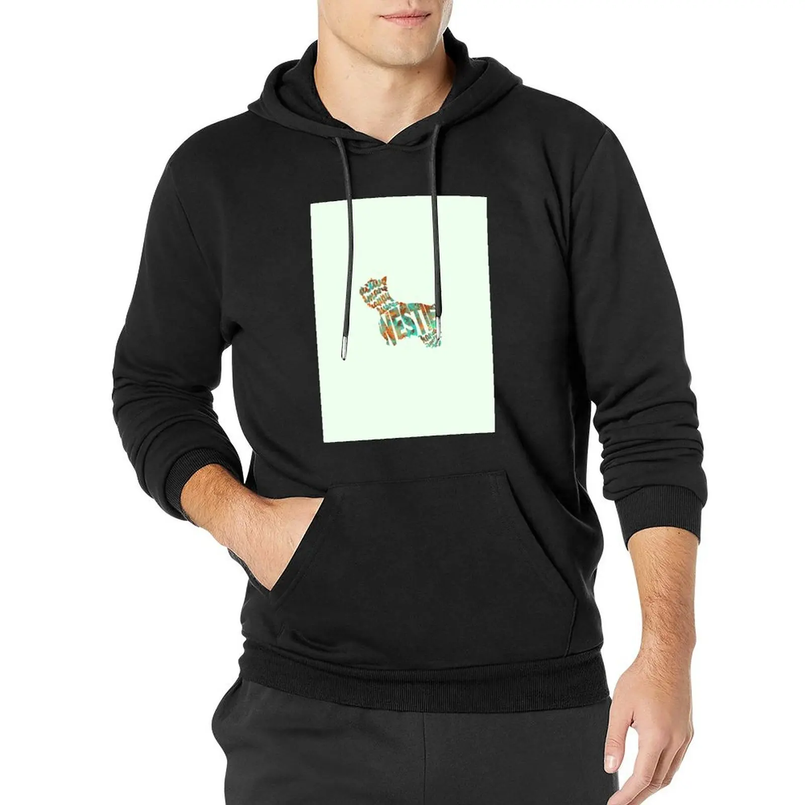 The West Highland White Terrier Typographic Watercolor Painting Pullover Hoodie autumn clothes men's coat hoodie graphic