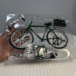 1:10 DIY Mini Retro Alloy Green Bicycle Diecast Model Metal Bike Sliding Assembled Version Simulation Collection Adult Boys Toys