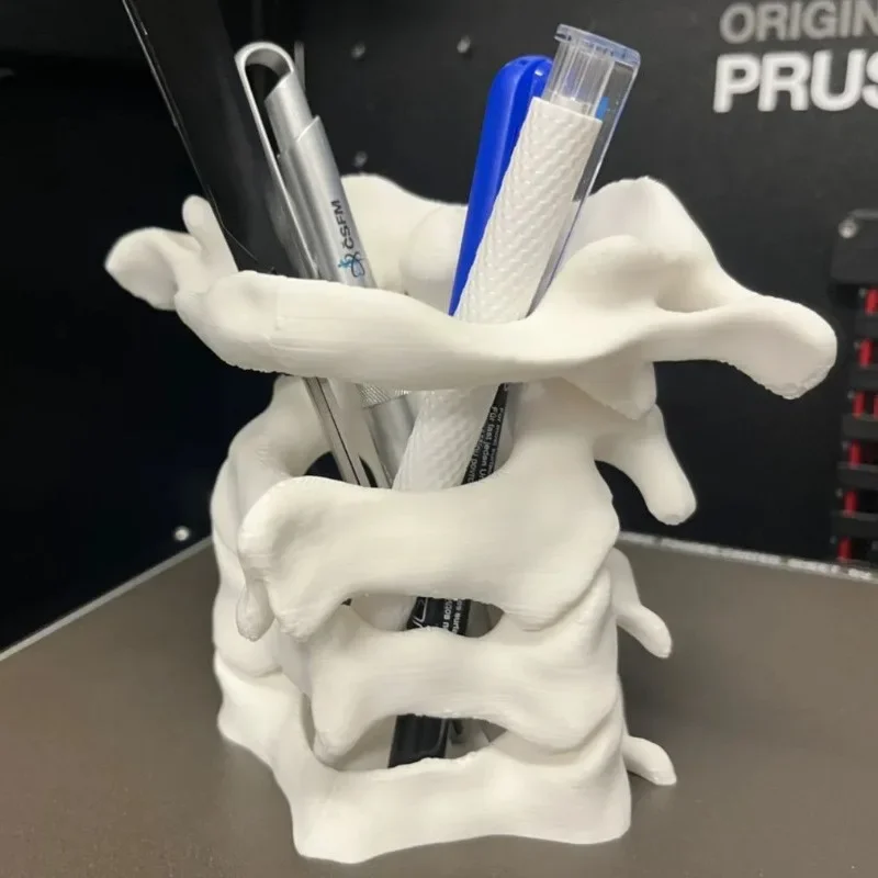 Simulation Spine Brush Holder 3D Printting Pen Holder Spine 3D Vase Table Storage Box Office Home Decor Desktop Organizer