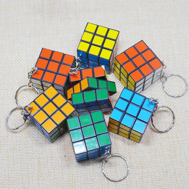 5/10 Pcs Mini 3cm Cube Keychain Pendant Children Puzzle Beginning Early Learning Toys Third Order Mini Cube Keychain Toys