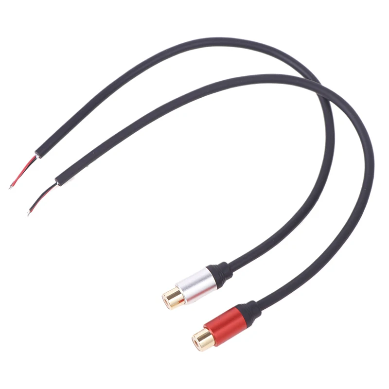 Connecteur adaptateur de prise femelle RCA pour haut-parleur, fil nu, extrémité ouverte, câble audio pour amplificateur, récepteur audio et vidéo, haut-parleurs