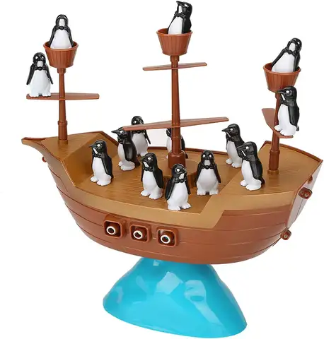 Teens Balance Pirate Ship Game - Funny Penguin Placement Desktop Game, Strategy Board Set for Teens & Adults, Party Favors