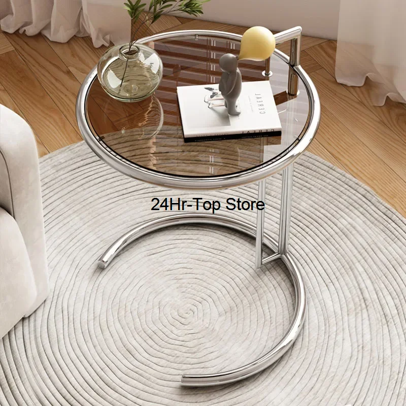 

Luxury Glass Modern Coffee Tables Small Bedroom Stainless Steel Entrywayv Center Table Hallway Mesa Balcon Auxiliary Furniture