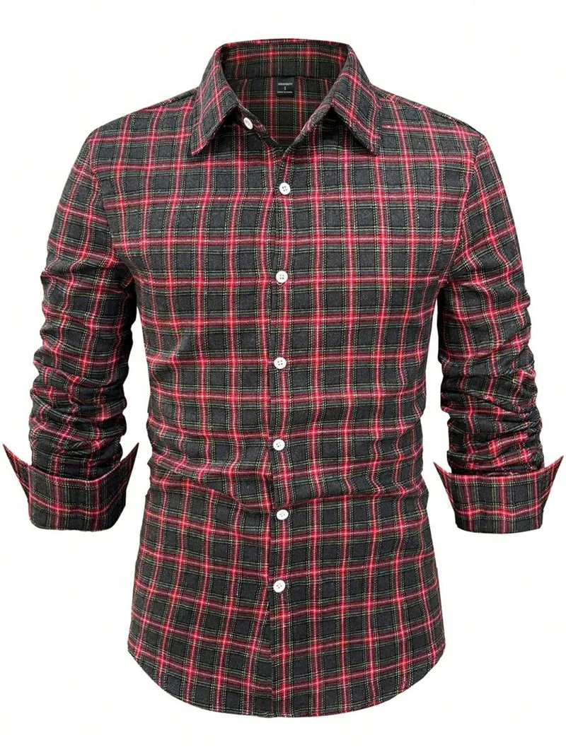 Men's Simple Retro American Striped D-print Shirt Long Sleeve Sleeve Lapel Silky Men's Shirt Business Formal Occasion Clothing