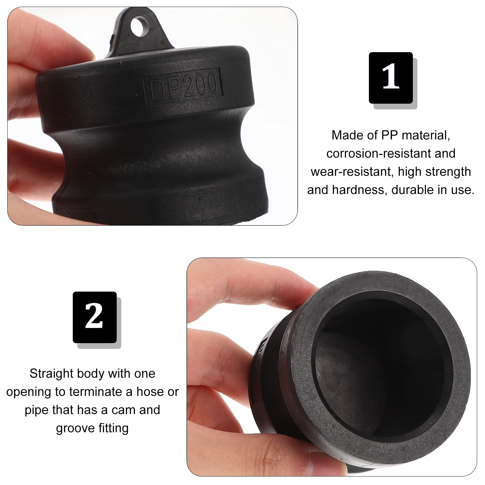 

2pcs Camlock Quick Connectors Dust Plugs Hose Pipe Fittings IBC Tote PP Material Wear Resistant Grocery Adapter