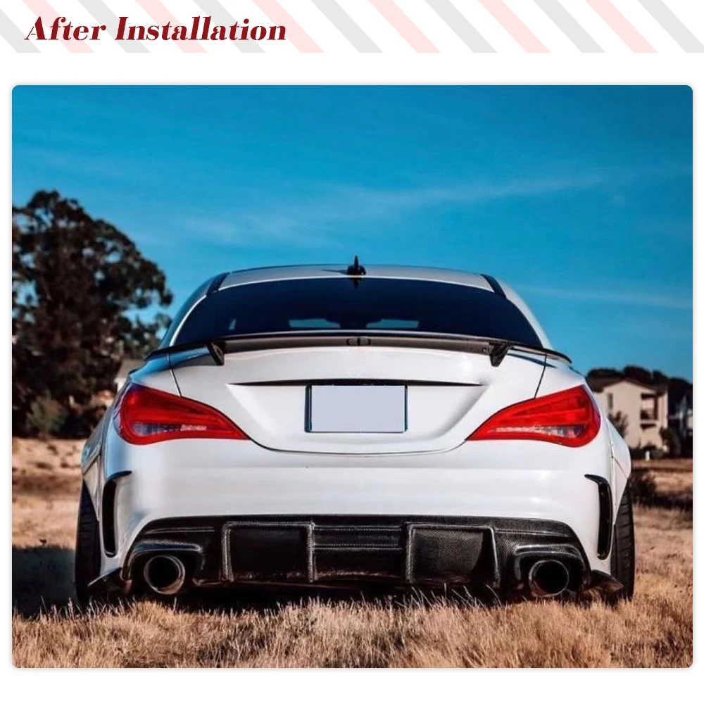 Car Rear Bumper Diffuser for Mercedes-Benz Cla Class W117 C117 CLA220 CLA250 Sport CLA45 2016 - 2019 Carbon Fiber / FRP Rear Lip