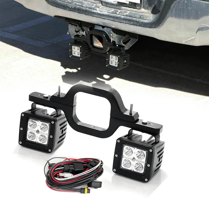 4 Inch Work Light Spot Flood Offroad Car Lights Bar with Universal Trailer Tow Hitch Mount Bracket for Toyota Pickup Truck Van