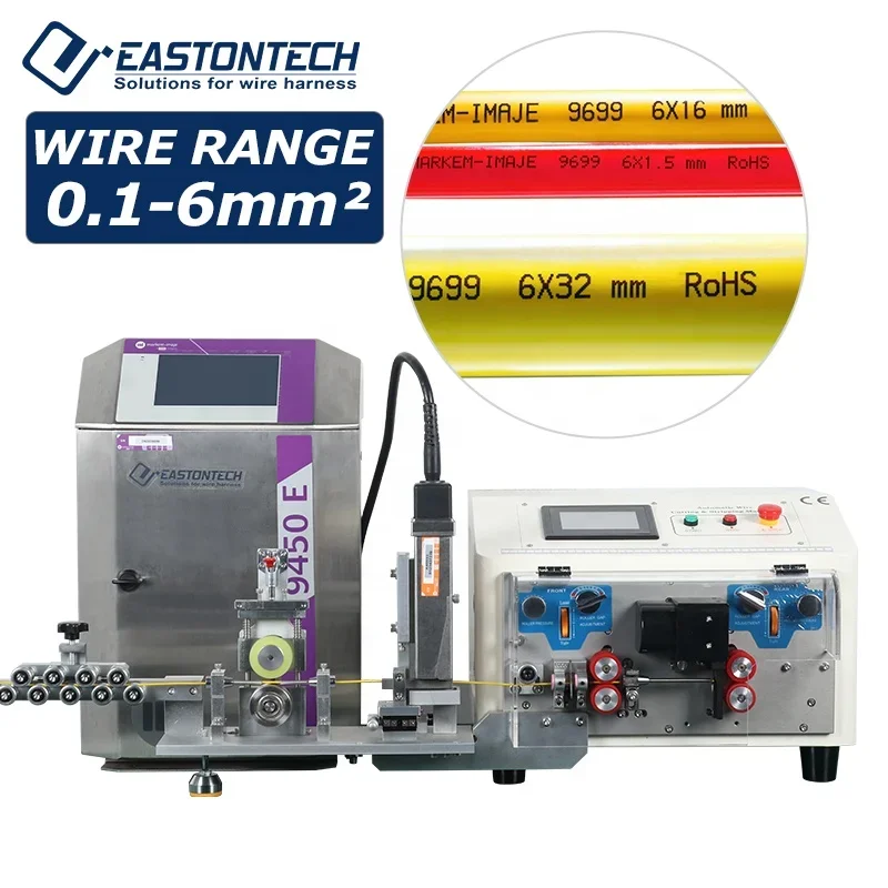 EW-3010+P Automatic wire Inkjet Printer cutter stripper electric cable cutting stripping printing machine