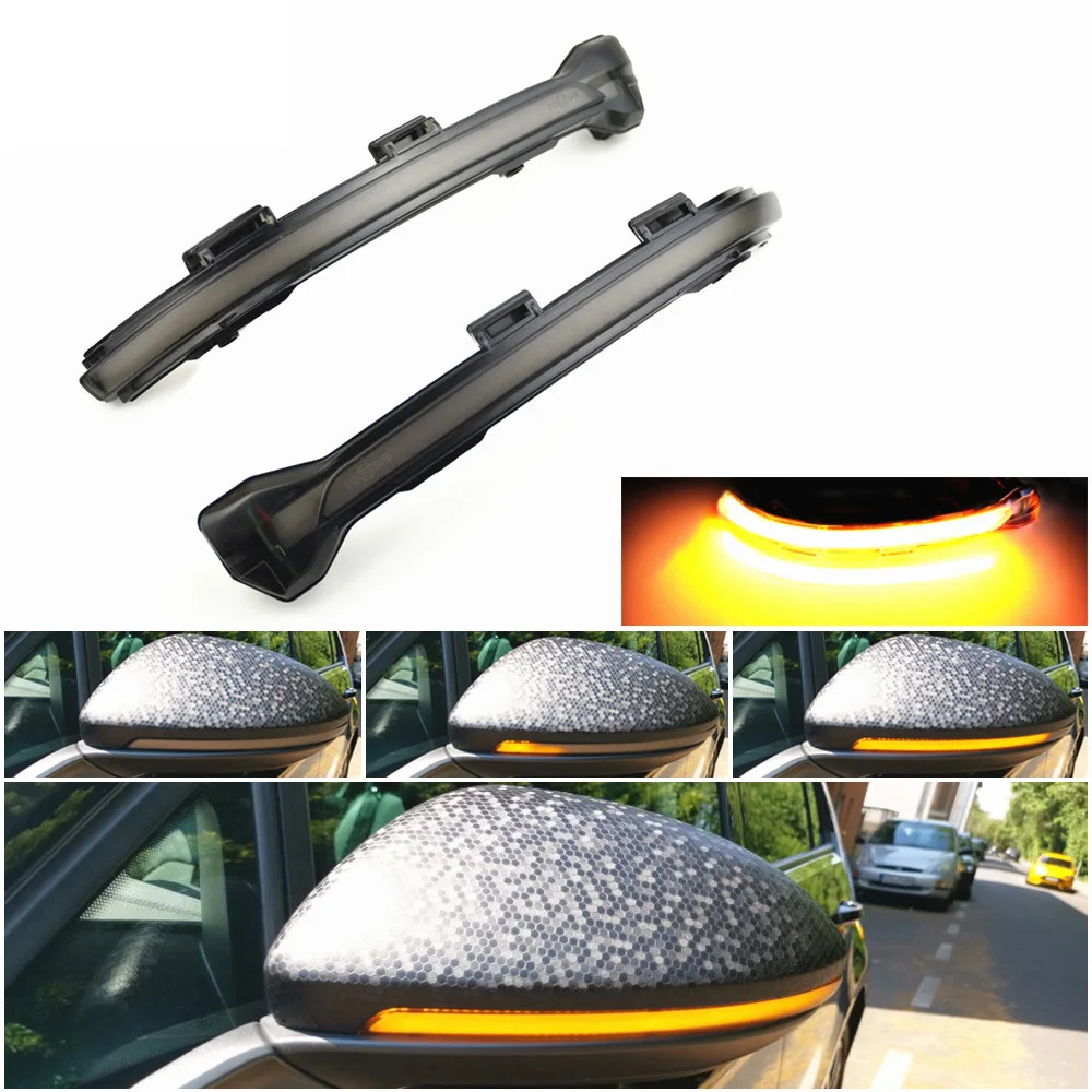 ل VW Golf MK7 7 GTI R GTD الديناميكي الوامض LED بدوره مصباح إشارة لفولكس واجن توران الجانب مرآة ضوء منتجات السيارات