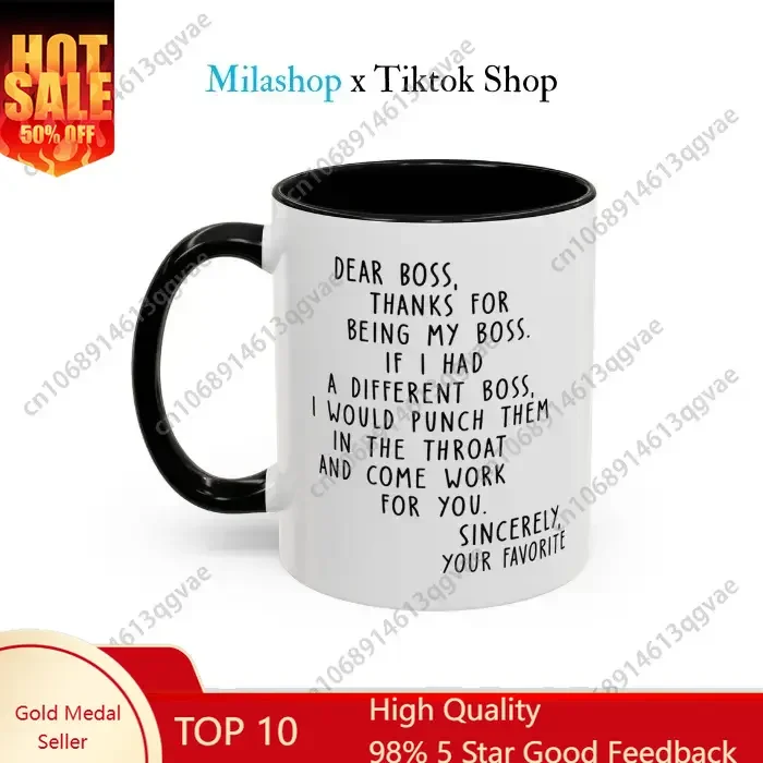

Best Boss Mug Ceramic Classic Drinkware Stylish Cups Coffee Mugs Funny Gifts for Coworker or Boss Lady Cup