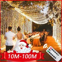 5M-100M Garland LED String Light Christmas Fairy Lights Outdoor for Tree Garden Street Wedding Party Patio New Year Decoration