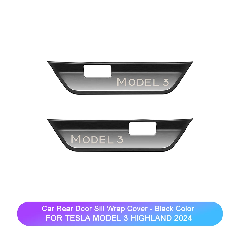 For Tesla Model 3 Highland 2024 Door Sill Trim Strip Cover Stainless Sticker