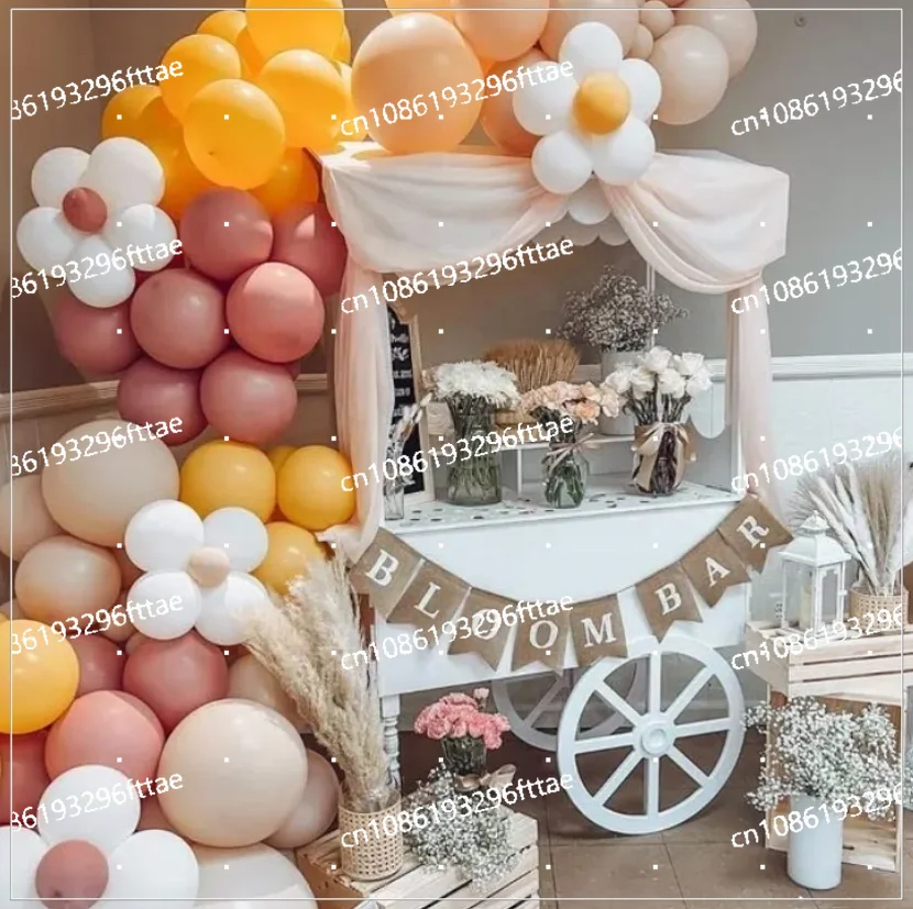 Wedding Candy Cart Display Wooden Folding Cart with Wheels for Children Display Racks Party Decor Cake Candy Cart