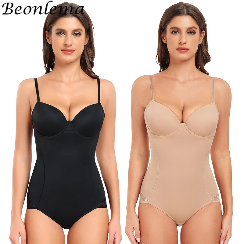 

Beonlema Bodysuit Women High Compression Belly Retraction Body Shapewear Lace Butt Crotch Opening Female Underwear