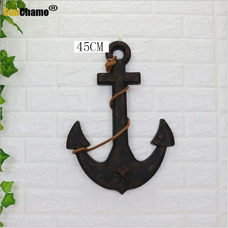 Wood Mediterranean Ship Wooden Rudder Helm Anchor Antique Home Decor Wall Decor Vintage Room Decoration Accessories