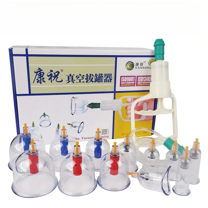 6/12/24 個厚みのある Kangzhu 鍼真空ボディカッピングセットマグヘトセラピー吸引カップ中国の伝統的なカッピングジャー