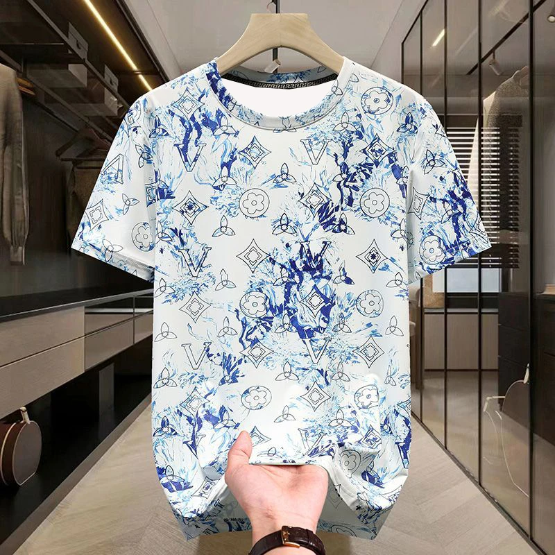 

A Variety of Colors Men's Summer New Short-sleeved T-shirt Trendy 3D Printed Top Youth Round Neck Handsome Half-sleeved T-shirt