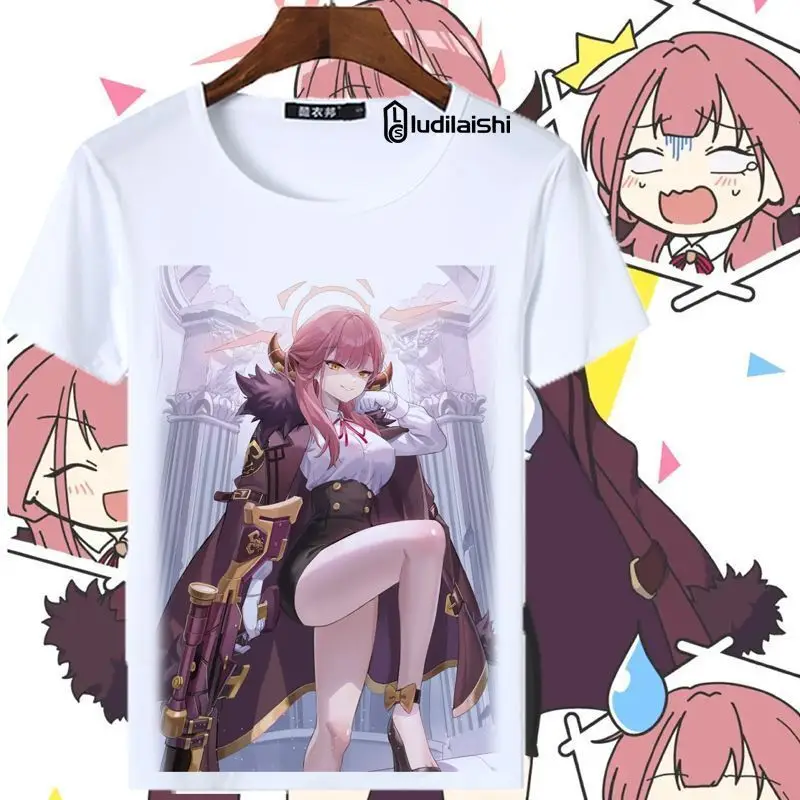 Anime Blue Archive Rikuhachima Aru HayaseYūka Cosplay Printed Short Sleeve T-Shirt Casual Tee Fashion Shirts Versatile in Summer