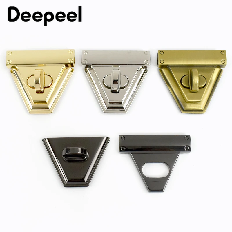 

2Pcs Deepeel 50*39mm Metal Twist Turn Locks Buckle Bag Closure Lock Clasp Hangbag Purse Replacement Luggage Hardware Accessories