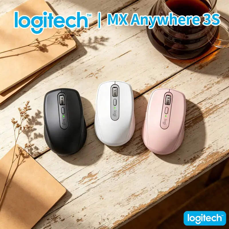 High-Performance MX Anywhere 3S - 8000 DPI Darkfield, Hyper-Scroll, Silent Click, Great for Business Trip & Office Essential