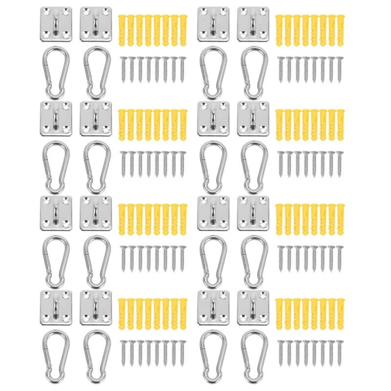 

16 Sets Of Suspended Ceiling Wall Mount U-Shaped Hooks Stainless Steel Heavy Duty Multi-Function Hammock Hammock Hook