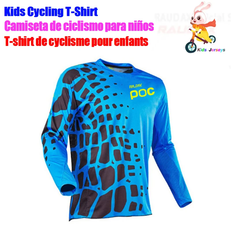 Kids Off Road ATV Racing T-Shirt Bicycle Cycling Bike Motorcycle Jersey MTB DH MX Ropa Boys RAUDAX POC Downhill Jersey