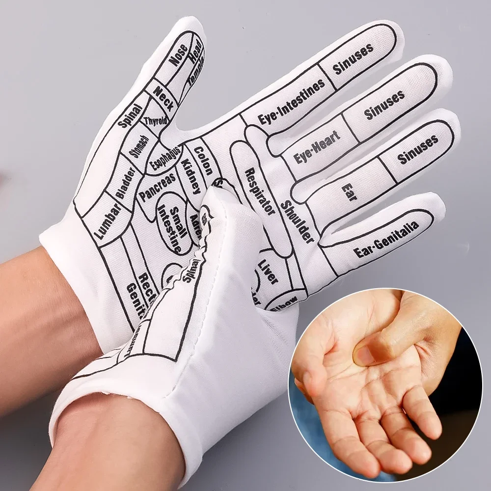 1 Pair Acupressure Gloves Acupoint Reflexology Massage Gloves Hand Massager Relaxation Pain Relief Tools Household Spa Mittens