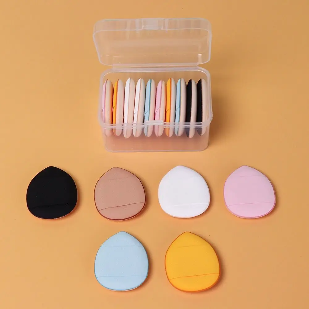 10 pièces nouvelle éponge poudre bouffée couleur mixte goutte d'eau forme doigt maquillage bouffée douce Mini maquillage éponge outil de maquillage