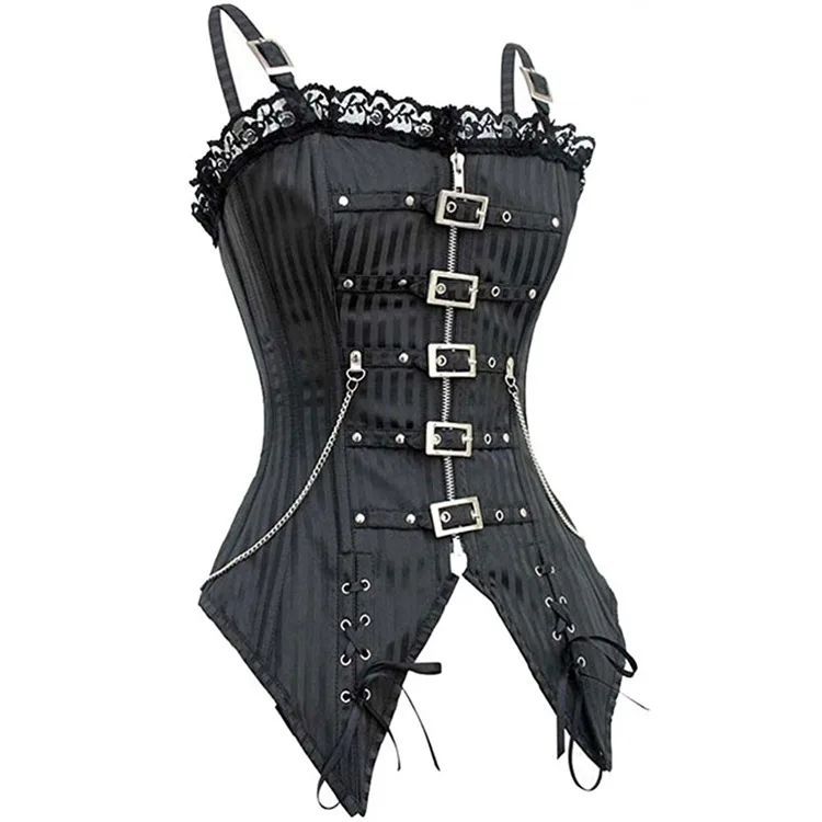 New Zipper Buckle Punk Gothic Court Body Shaper Court Corset Body Shaper Vest Wedding Dress Bottom Girdle Ladies Functional