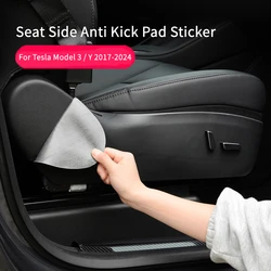 For Tesla Model Y Model 3 Seat Side Anti Kick Pad Leather Seat Both Side Anti-dirty Pad Protection Cover Sticker Car Accessories