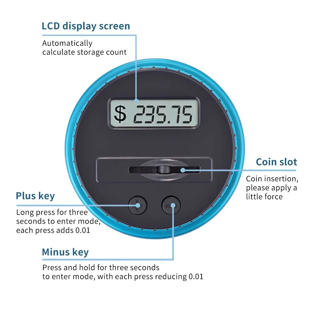الرقمية Lcd العد الإلكترونية العد حصالة على شكل حيوان للجنط اليورو Au المال عملة صندوق توفير المال جرة سعة كبيرة #6