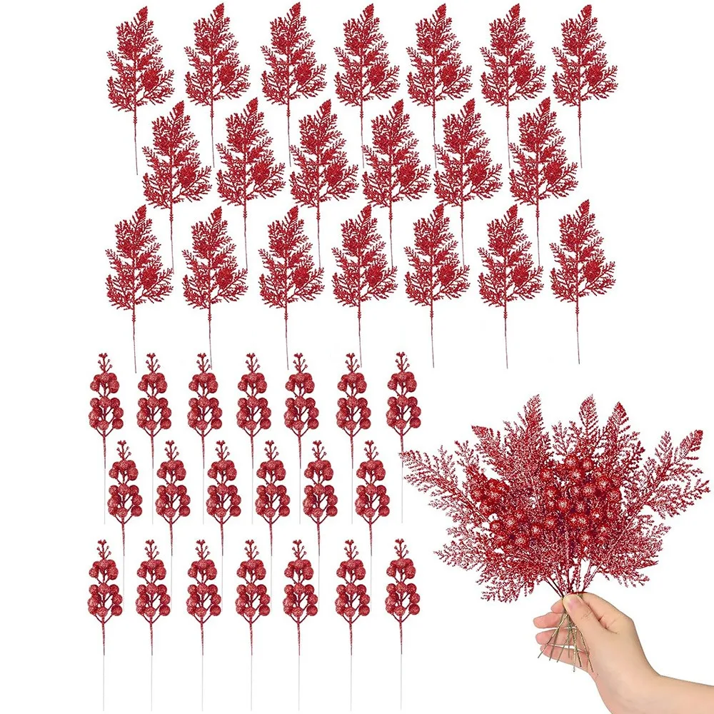 10 Stück künstlicher Beerenstrauß Weihnachtsdekoration Weihnachtsbaum Anhänger Ornament für Zuhause Raumdekoration Neujahr 2026 Geschenke Zubehör – Detail 7