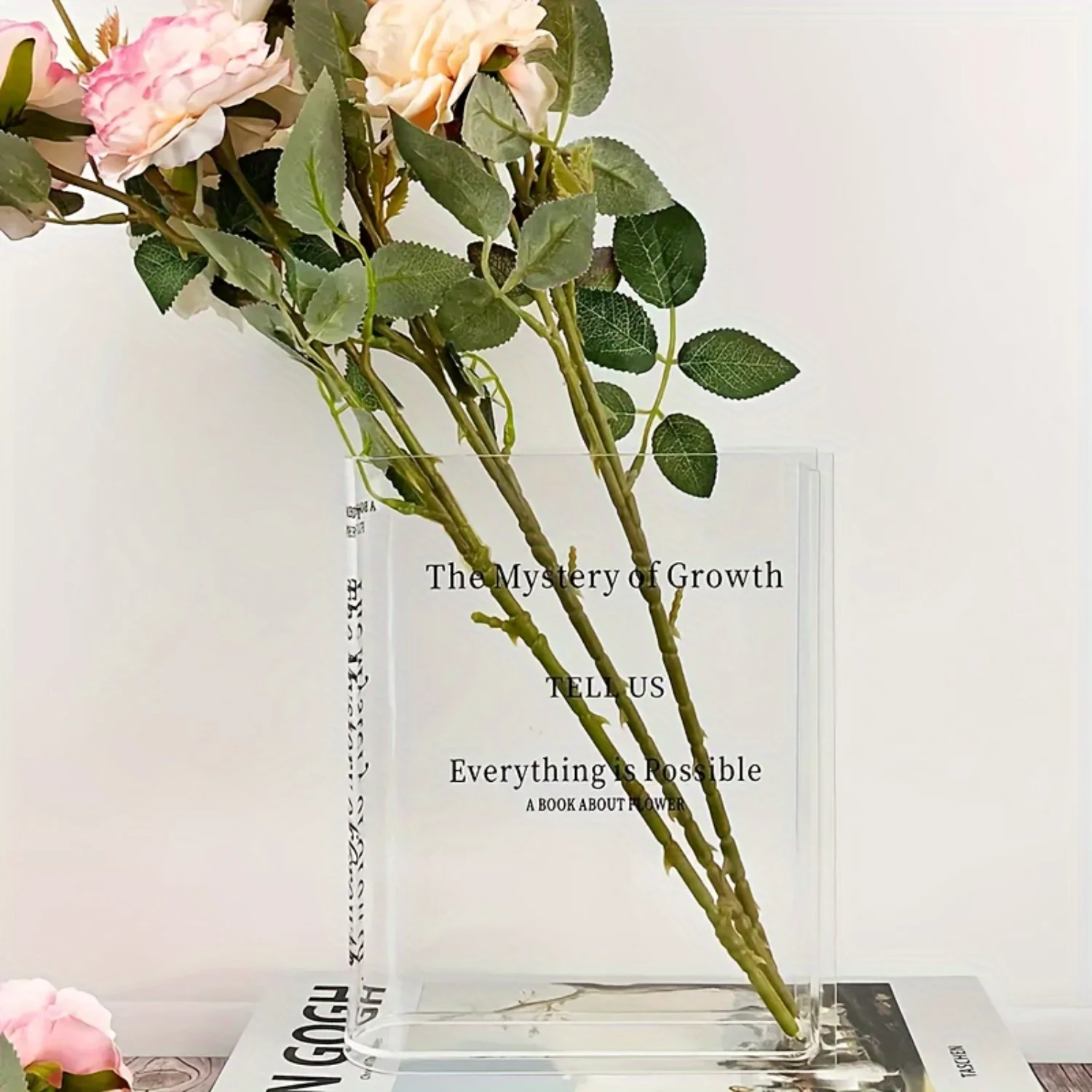 

Book Shape Vase, Transparent Hydroponic Flower Decor for Book Lovers. Ideal for Office, Living Room, and Bedroom. Aesthetic Spri