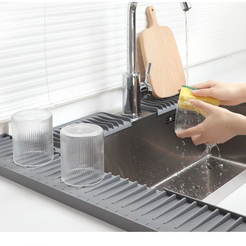 

Сливная накладка для раковины, раковина для раковины, узкая боковая длинная полоска, водоудерживающая накладка, силиконовая сливная накладка, противозащитная накладка для крана