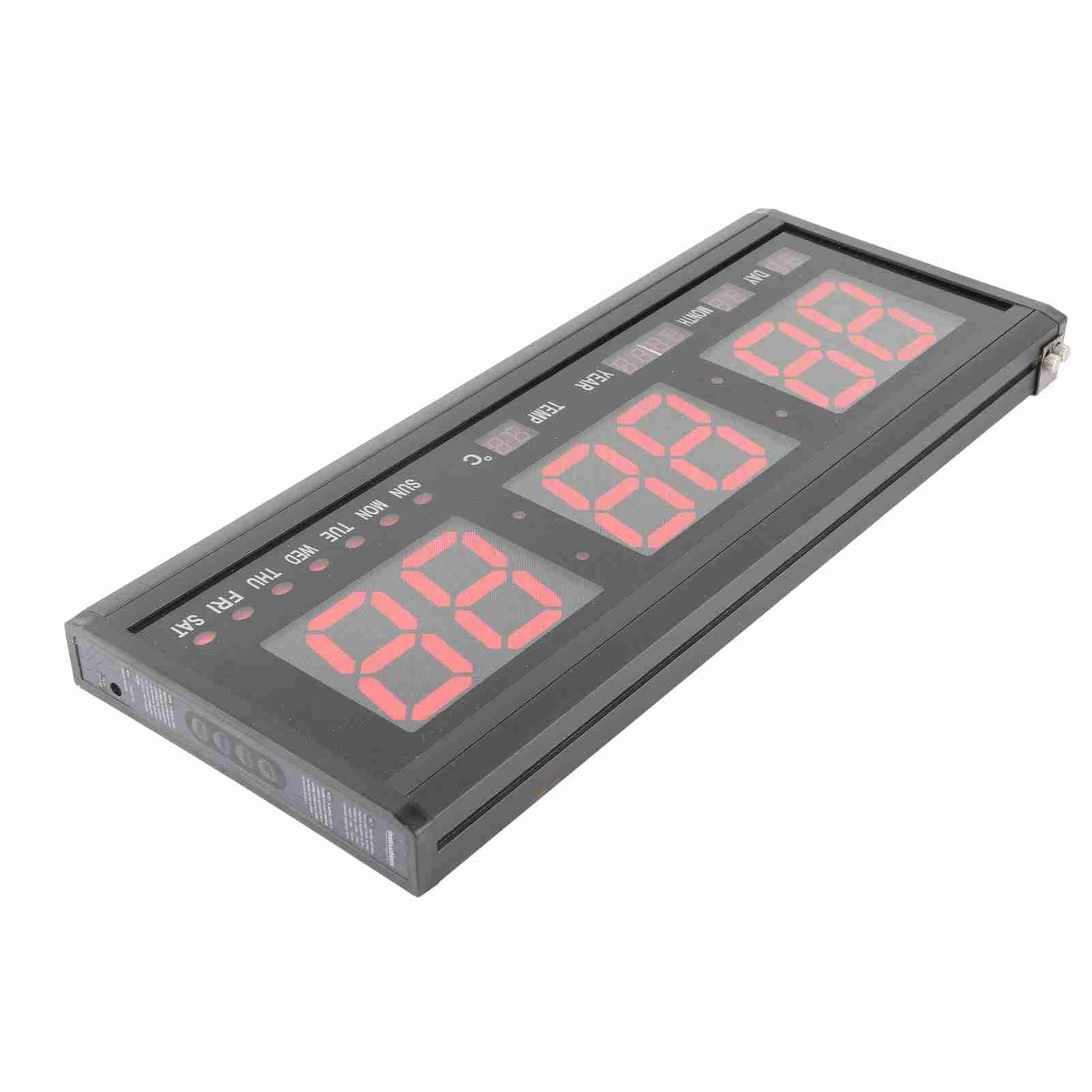

Large Digital LED Wall Timer Battery Clock With Calendar Temperature (Red)