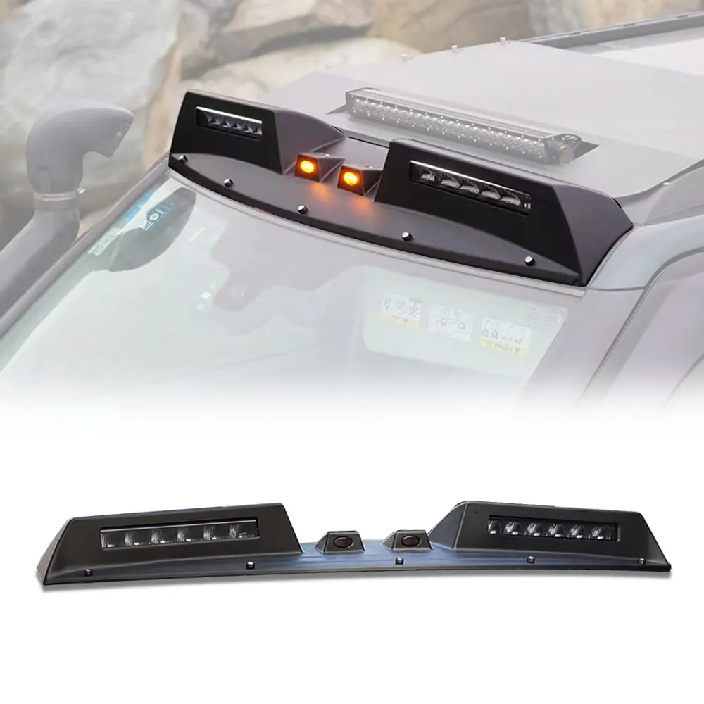 Carbon Black Color Roof Top Cover LED Front Car Roof Spoile Light bar  for Discovery 3 LR4 2006 2016 LR3 2004 2009